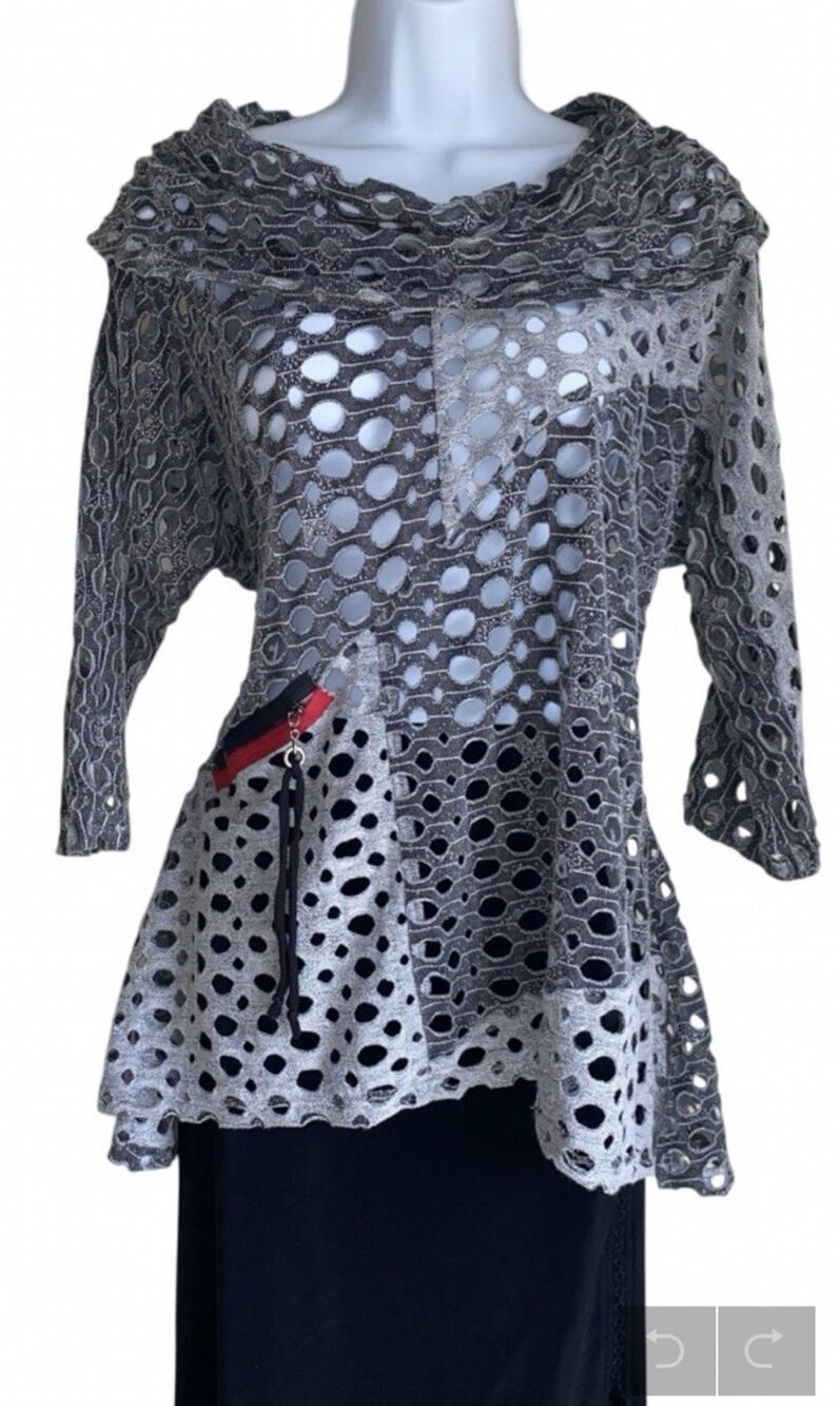 Yushi Plus 1X Boho Tunic Crochet Net Summer OfficeCore Stretch Whimsigoth Blouse